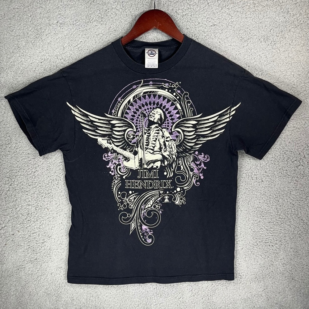 Jimi Hendrix Winged Graphic T-Shirt Black Delta Pro Weight Medium 2007